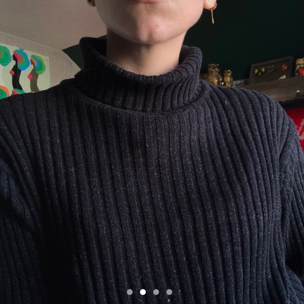 Metallic Knit Turtleneck